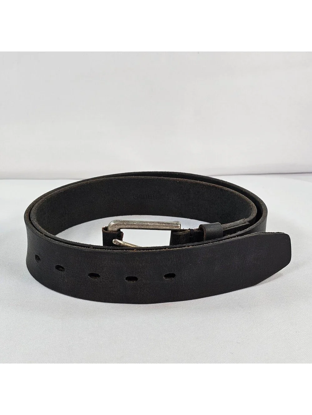 Timberland Mens Genuine Leather Belt Dark Brown Size 40 Metal Buckle Rugged